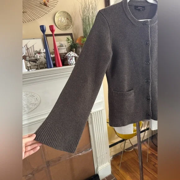 Quince Mongolian Cashmere Structured Cardigan in brown size S - Picture 10 of 16